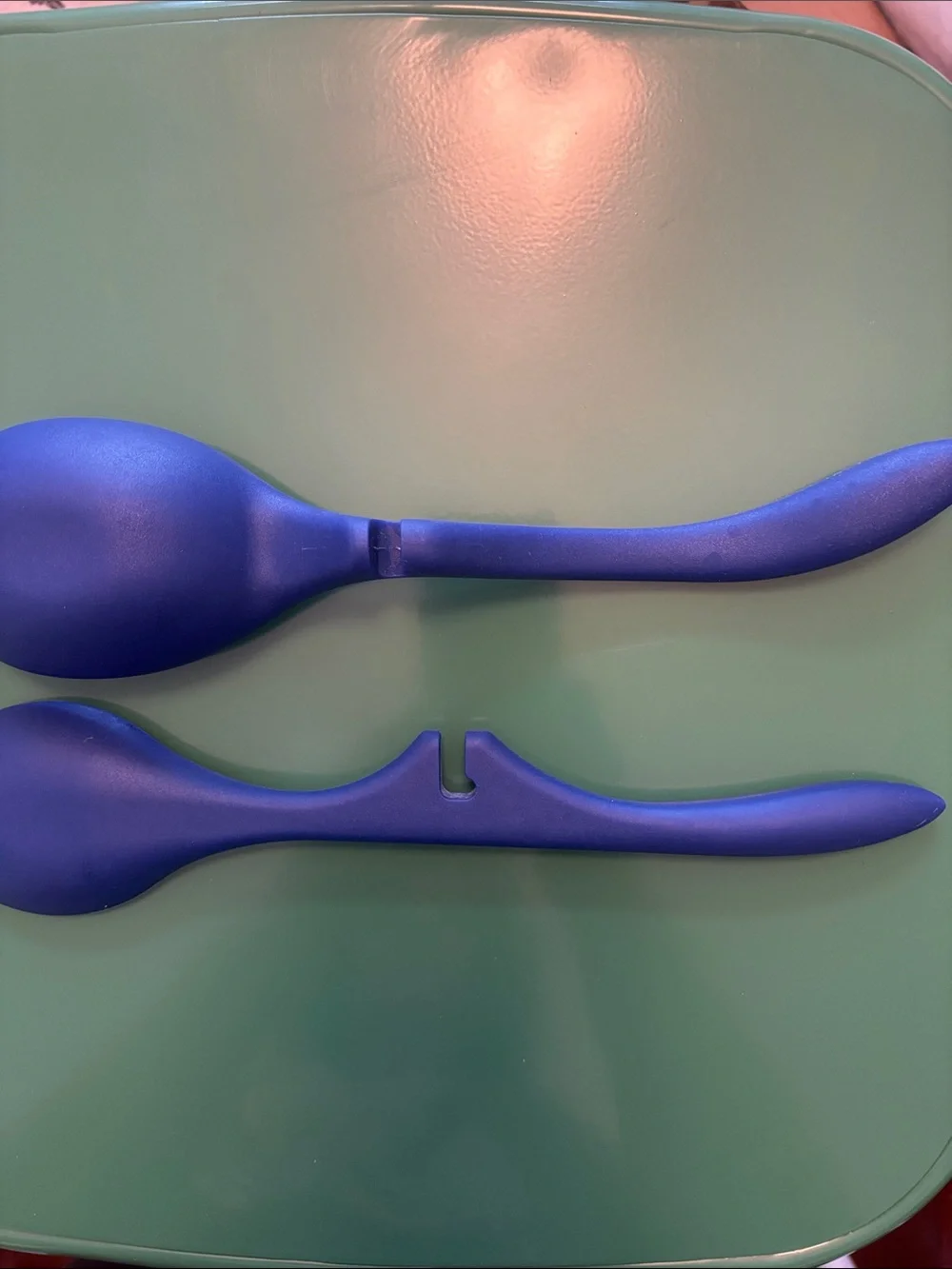 Rachael Ray Blue Silicone Slotted Handles Serving Spoons Set